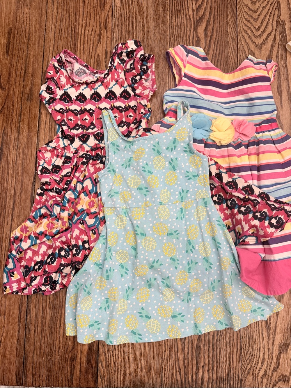 Lot of 3 Summer Dresses Sz 3/4/5 Lularoe, Basic Editions, 1989 Place EUC TT